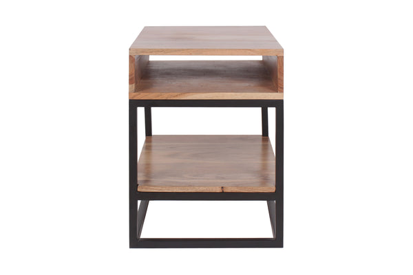 Porter Designs Malmo Solid Wood Industrial End Table Natural 05-190-26-1703N