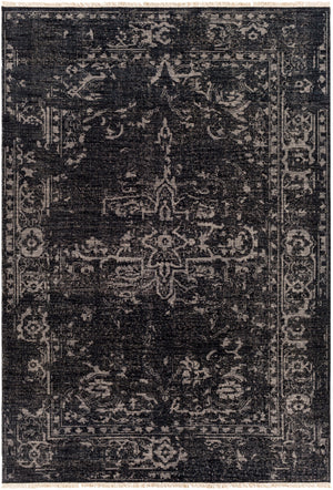 Festival FVL-1010 Traditional NZ Wool Rug FVL1010-913 Black, Medium Gray, Cream 100% NZ Wool 9' x 13'