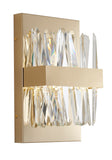 Bethel Gold Wall Sconce in Stainless Steel & Crystal