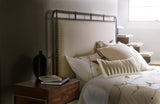 Hooker Furniture Studio 7H Casual Slumbr King Metal Upholstered Bed in Metal and Angel Oatmeal Fabric 5388-90266