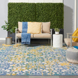 Nourison Aloha ALH21 Outdoor Machine Made Power-loomed Indoor/outdoor Area Rug Ivory Blue 9' x 12' 99446829733