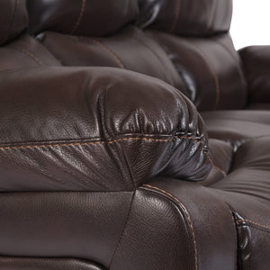 Porter Designs Ramsey Leather-Look Transitional Reclining Sofa Brown 03-112C-01-6013
