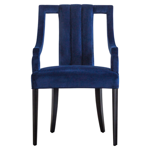 Viola Velvet Klismos Chair - Elegant Greek-Inspired Design with Black Birch Legs, Fully Assembled Style