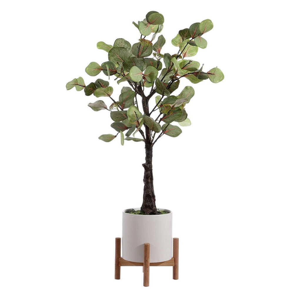 Faux Eucalyptus Potted Tree - Lifelike Indoor Accent Plant for Effortless Home Decor Elegance