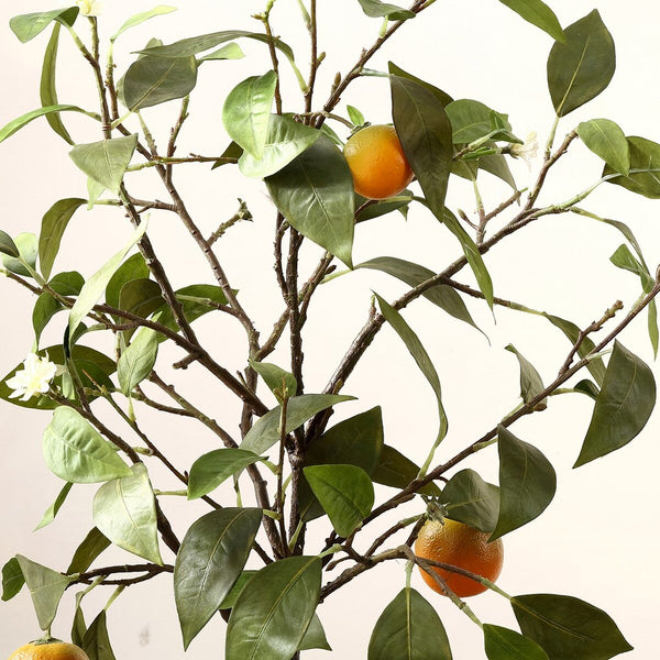 Faux Orange Potted Tree - Lifelike Artificial Citrus Décor for a Vibrant, Relaxed Home Ambiance