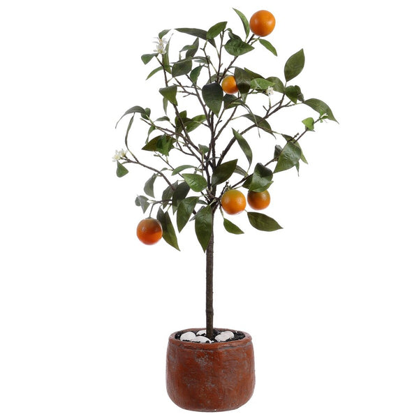 Faux Orange Potted Tree - Lifelike Artificial Citrus Décor for a Vibrant, Relaxed Home Ambiance