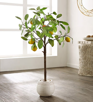 Faux Lemon Potted Tree – Stunning Artificial Plant for Stress-Free Organic Decor in Any Room!