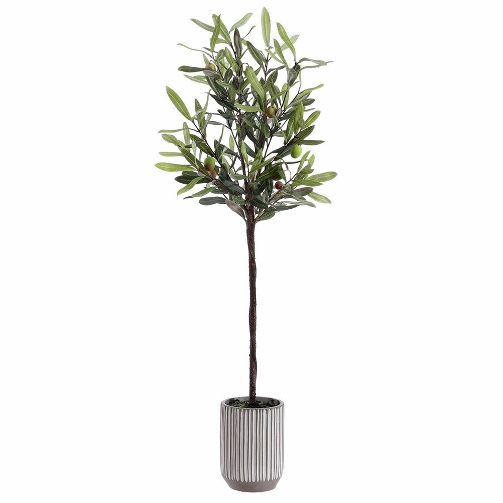 Faux Olive Potted Tree - Lush Mediterranean Decor, No Maintenance Greenery for Year-Round Beauty!
