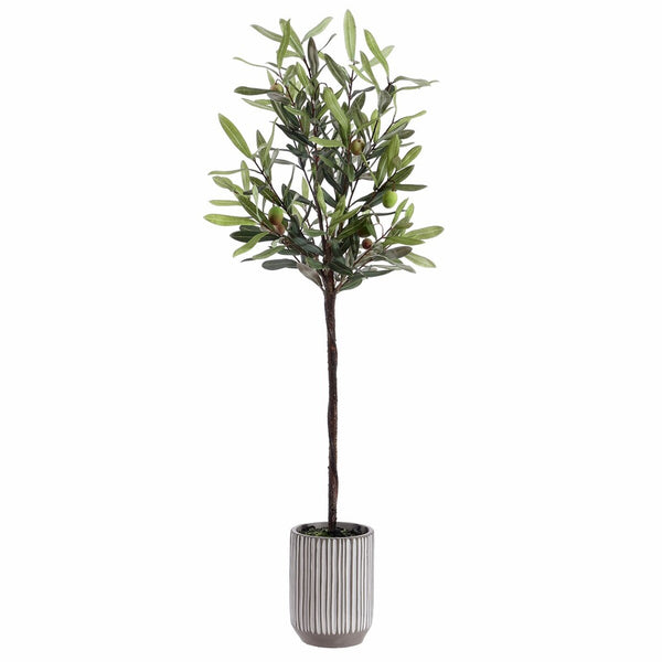 Faux Olive Potted Tree - Lush Mediterranean Decor, No Maintenance Greenery for Year-Round Beauty!