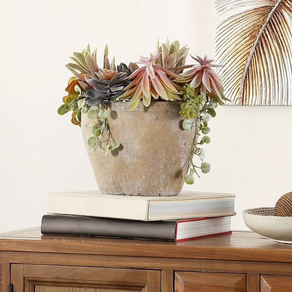 Faux Succulent Potted Plant - Stylish, Low-Maintenance Decor for a Lush, Year-Round Interior Charm