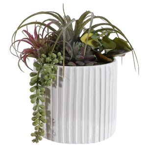 Faux Mixed Succulent Potted Plant - Chic, Maintenance-Free Greenery for Dining Tables & Interiors!