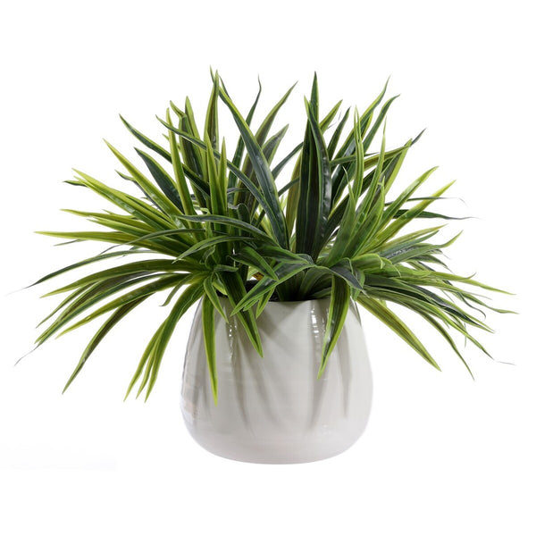 Faux Orchid Potted Plant - Lush Green Leaves, Stress-Free Decor, Perfect for Home or Office Styling