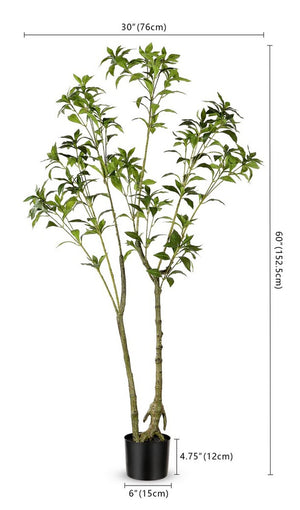 Safavieh Faux Pieris Japonica 60" Potted Plant Green Plastic / Polyester / Cement FXP2013A