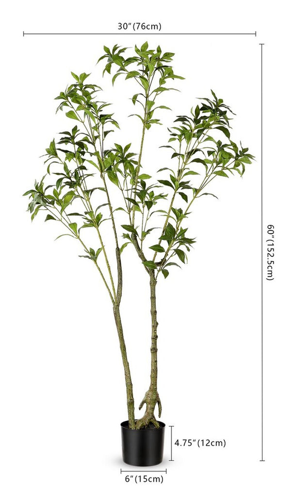 Safavieh Faux Pieris Japonica 60" Potted Plant Green Plastic / Polyester / Cement FXP2013A