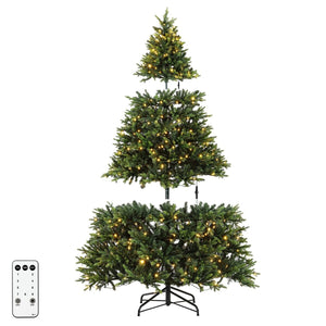 Safavieh 7.5 Ft, Green, Pre-Lit Artificial Christmas Tree Green Plastic / Iron FXP2015A