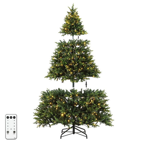 Safavieh 7.5 Ft, Green, Pre-Lit Artificial Christmas Tree Green Plastic / Iron FXP2015A