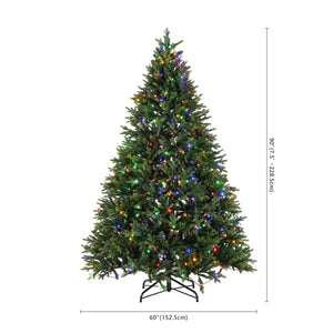 Safavieh 7.5 Ft, Green, Pre-Lit Artificial Christmas Tree Green Plastic / Iron FXP2015A