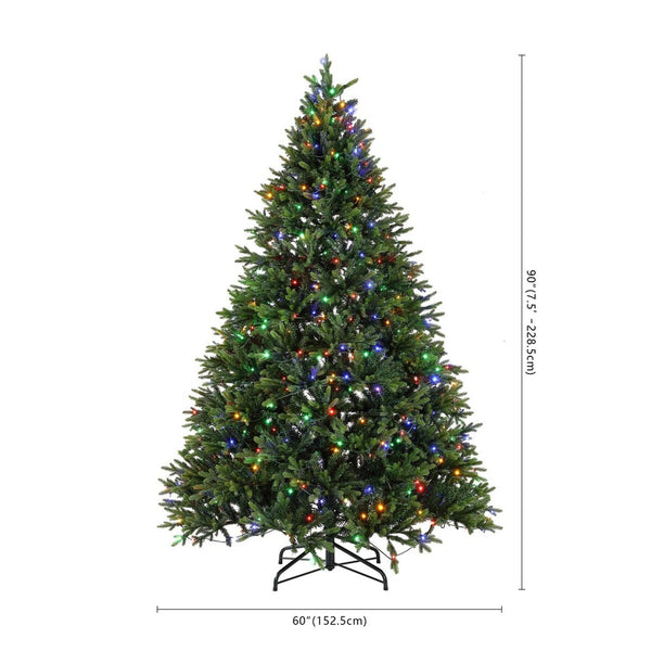 Safavieh 7.5 Ft, Green, Pre-Lit Artificial Christmas Tree Green Plastic / Iron FXP2015A