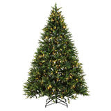 Safavieh 7.5 Ft, Green, Pre-Lit Artificial Christmas Tree Green Plastic / Iron FXP2015A