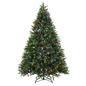 Safavieh 7.5 Ft, Green, Pre-Lit Artificial Christmas Tree Green Plastic / Iron FXP2015A