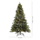 Safavieh 7.5 Ft, Green, Pre-Lit Artificial Christmas Tree With Pine Cones Green Plastic / Iron / Pine Cones FXP2017A