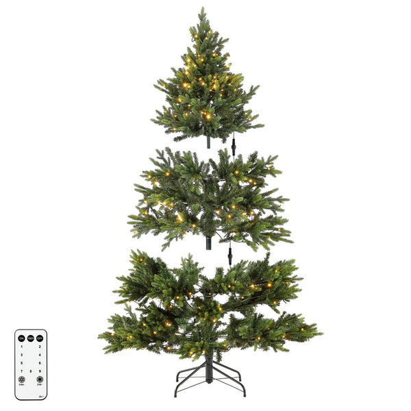 Safavieh 5.5 Ft, Green, Pre-Lit Artificial Christmas Tree Green Plastic / Iron FXP2018A