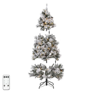 Safavieh 5.5 Ft, Frosted Green, Pre-Lit Artificial Christmas Tree With Pine Cones White / Green Plastic / Iron / Pine Cones FXP2019A