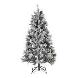 Safavieh 5.5 Ft, Frosted Green, Pre-Lit Artificial Christmas Tree With Pine Cones White / Green Plastic / Iron / Pine Cones FXP2019A