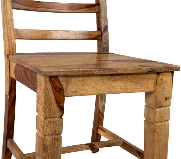 Porter Designs Taos Solid Sheesham Wood Ladderback Natural Dining Chair Natural 07-196-02-9017-1