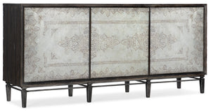 Hooker Furniture Melange Traditional/Formal Poplar and Hardwood Solids with Glass, Silver Leaf, Hand Paintng and Oak Veneers Rosella Console 638-85463-647