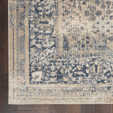 Nourison kathy ireland Home Malta MAI12 Vintage Machine Made Power-loomed Indoor only Area Rug Ivory/Blue 9' x 12' 99446495105
