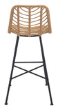 English Elm EE2993 Steel, Polyethylene Modern Commercial Grade Bar Chair Set - Set of 2 Natural, Black Steel, Polyethylene