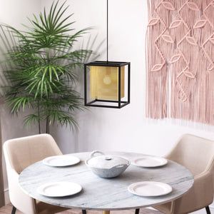 Zuo Modern Yves Steel Modern Commercial Grade Ceiling Lamp Gold, Black Steel