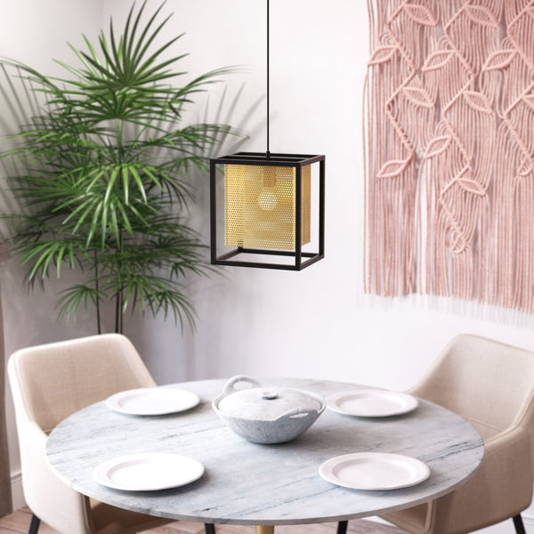 Zuo Modern Yves Steel Modern Commercial Grade Ceiling Lamp Gold, Black Steel