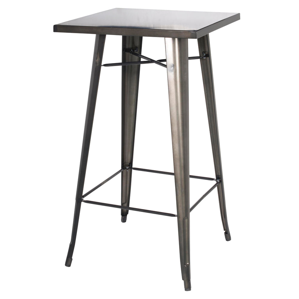 Metropolis Bar Table - Stylish Gunmetal Bistro Table for Modern Spaces, Sturdy & Elegant Design
