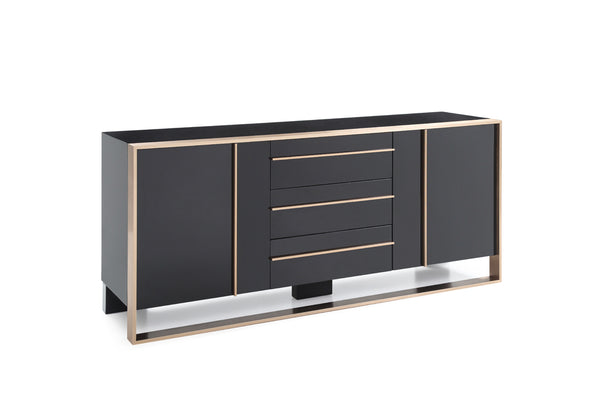 VIG Furniture Nova Domus Cartier Modern Black & Rosegold Buffet VGVCG-A002