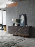 VIG Furniture Modrest Katzu- Modern Grey and Rose Gold Buffet VGVC-G2127-GRY VGVC-G2127-GRY