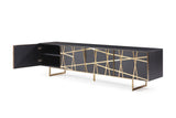 VIG Furniture Modrest Kilson - Modern Black Oak & Champagne Gold TV Stand VGVCTV1819-WG-BLK-TV