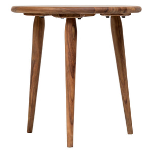 Porter Designs Urban Solid Sheesham Wood Round Contemporary End Table Natural 05-117-08-1439