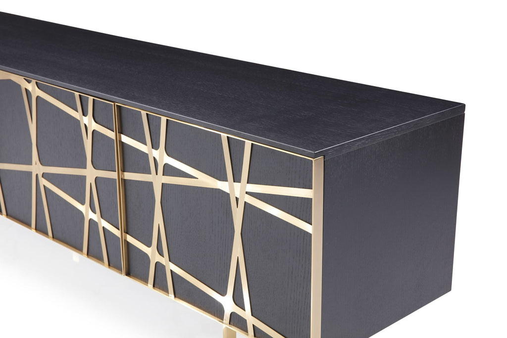 VIG Furniture Modrest Kilson - Modern Black Oak & Champagne Gold TV Stand VGVCTV1819-WG-BLK-TV