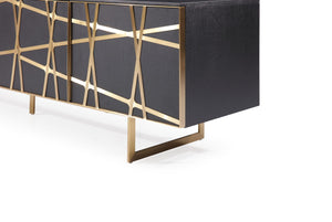 VIG Furniture Modrest Kilson - Modern Black Oak & Champagne Gold TV Stand VGVCTV1819-WG-BLK-TV
