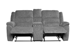 Porter Designs Ronan Soft Gray Chenille seat Transitional Reclining Love Gray 03-201C-02-8078