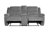 Porter Designs Ronan Soft Gray Chenille seat Transitional Reclining Love Gray 03-201C-02-8078