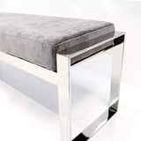 Pasargad Luxe Collection Grey Velvet Bench Y-1027-PASARGAD