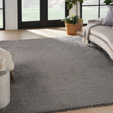 Nourison Luxurious Shag LXR05 Modern & Contemporary Machine Made Power-loomed Indoor only Area Rug Grey 9' x 12' 99446004338