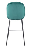 English Elm EE2712 100% Polyester, Plywood, Steel Modern Commercial Grade Bar Chair Green, Black 100% Polyester, Plywood, Steel