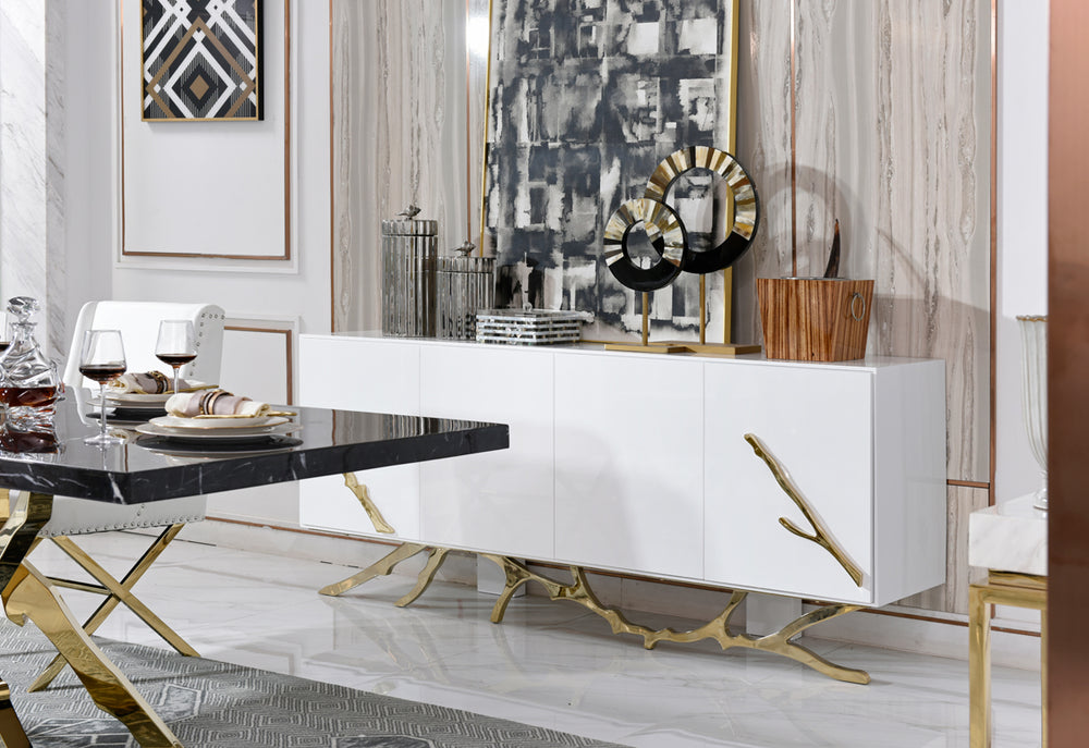 VIG Furniture Modrest Legend Modern White & Gold Buffet VGVCG8111-WHTGLD