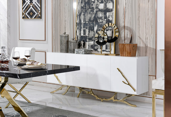 VIG Furniture Modrest Legend Modern White & Gold Buffet VGVCG8111-WHTGLD