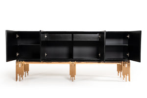 VIG Furniture Modrest Token Modern Black & Rosegold Buffet VGVCG816
