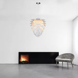 Bethel White Chandelier in Wood & Metal